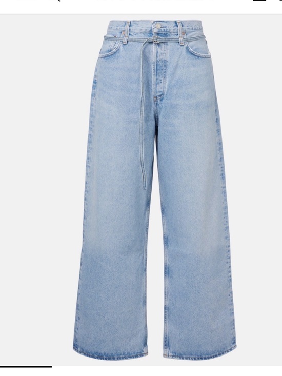 Agolde Denim - AGOLDE Emmi Wide Leg High Rise Jeans Size 30 Light Wash Thin Belt 30” Ins